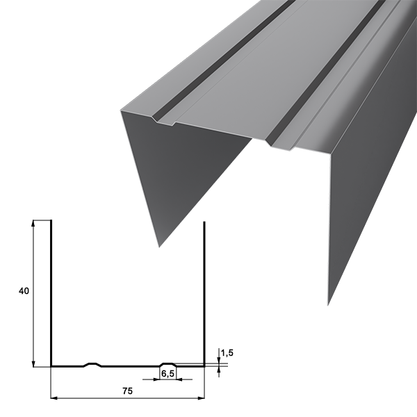 Профиль 75х40 (3000х0,4; Отб. нет; Цинк)